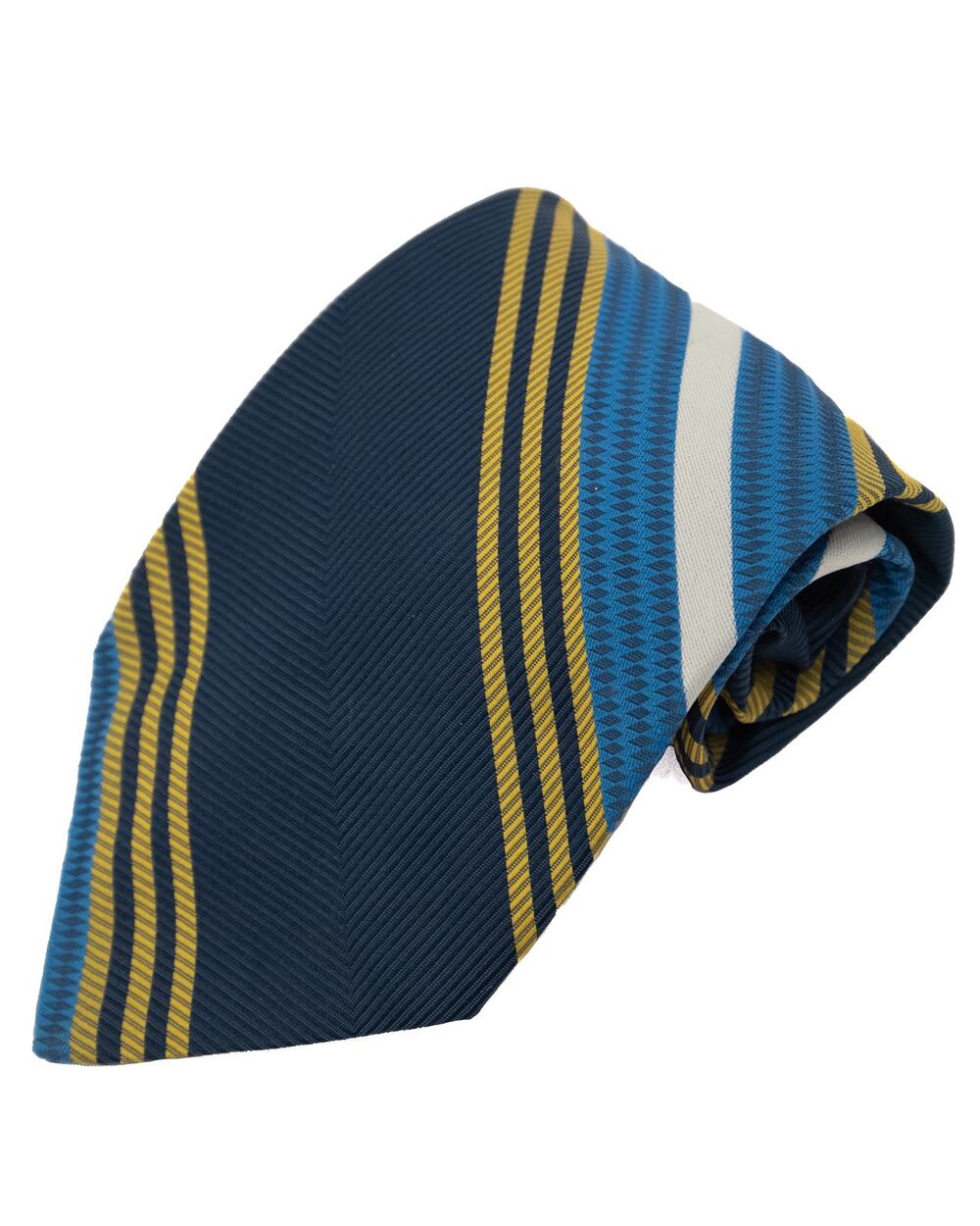 Wembley Vintage Retro Blue Yellow Green 60's 70's Necktie Neck Tie